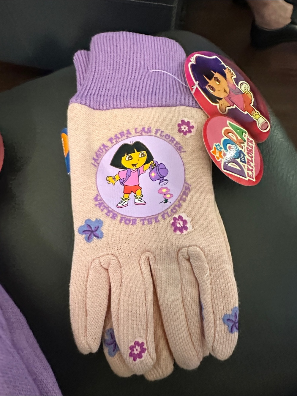Kids Pink & Purple Dora Winter Gloves